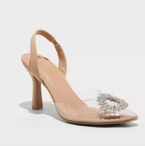 Misty Clear Slingback Heels